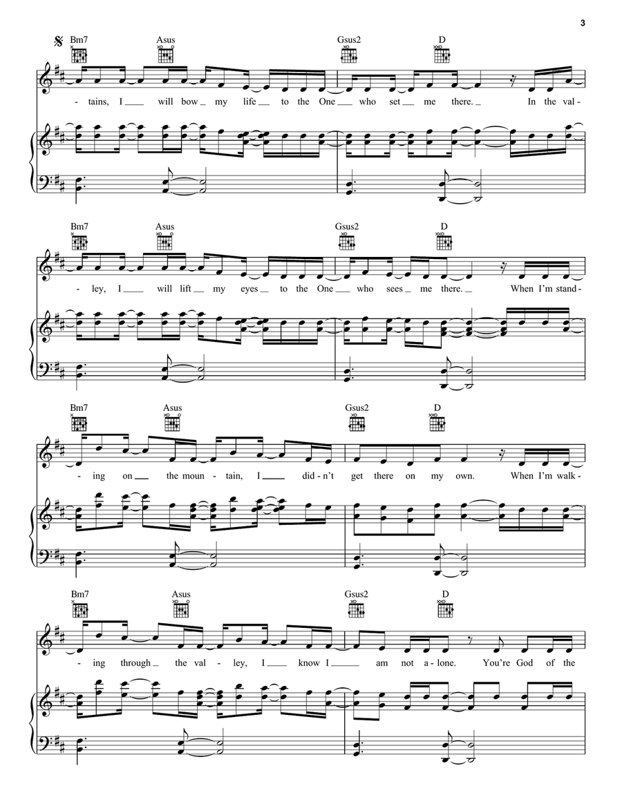 Hills And Valleys Piano, Vocal, Guitar scores gallery preview page 3