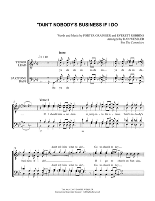 Book cover for 'Tain't Nobody's Business If I Do