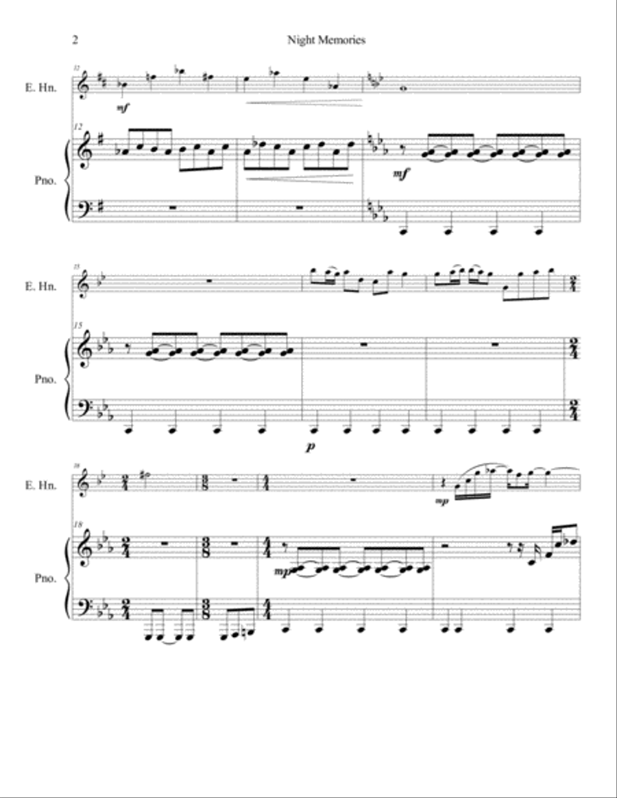 Night Memories for English Horn and Piano English Horn scores gallery preview page 5