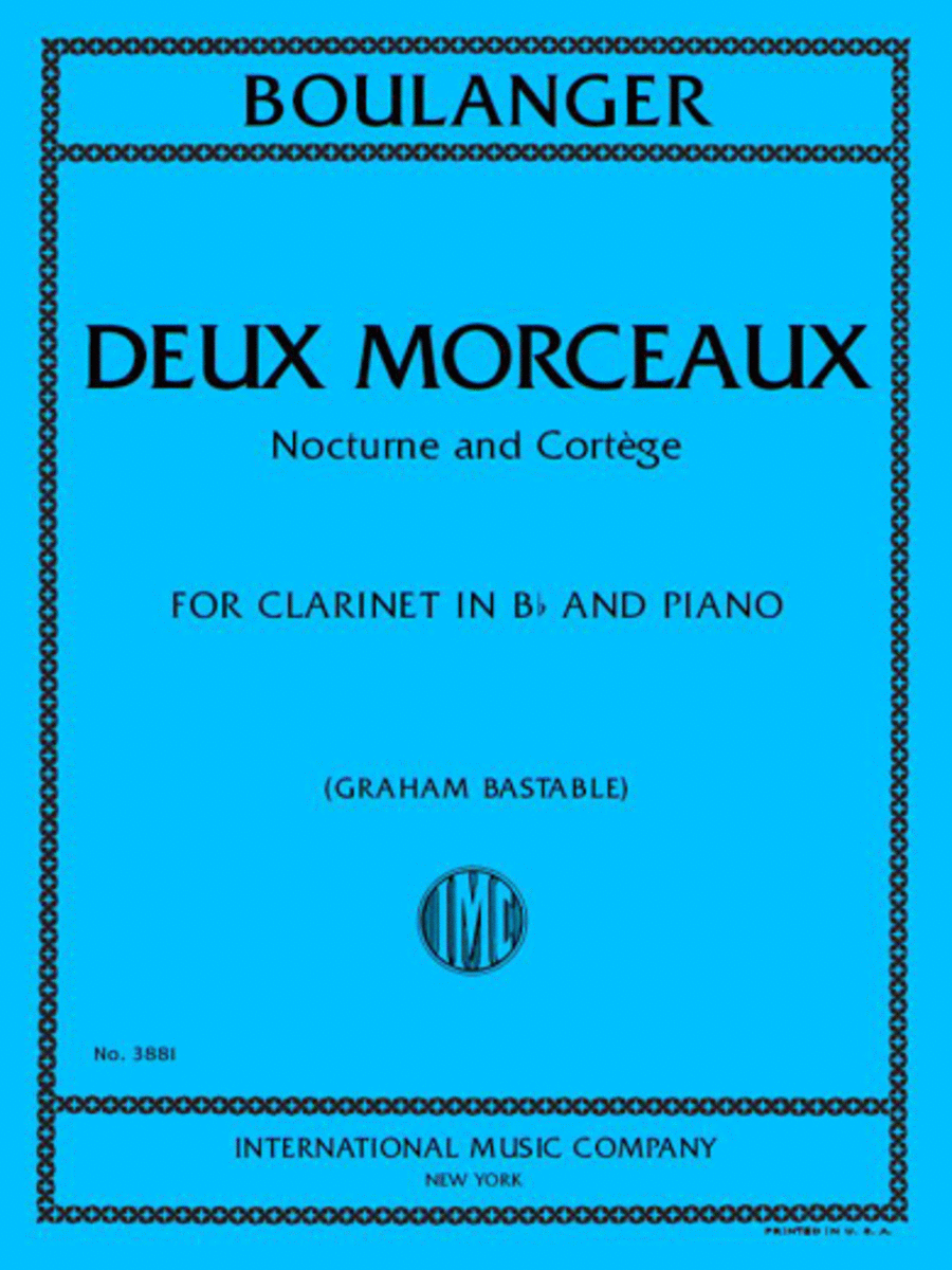 Deux Morceaux: Nocturne and Cortege for Clarinet and Piano Clarinet Solo scores gallery preview page 1