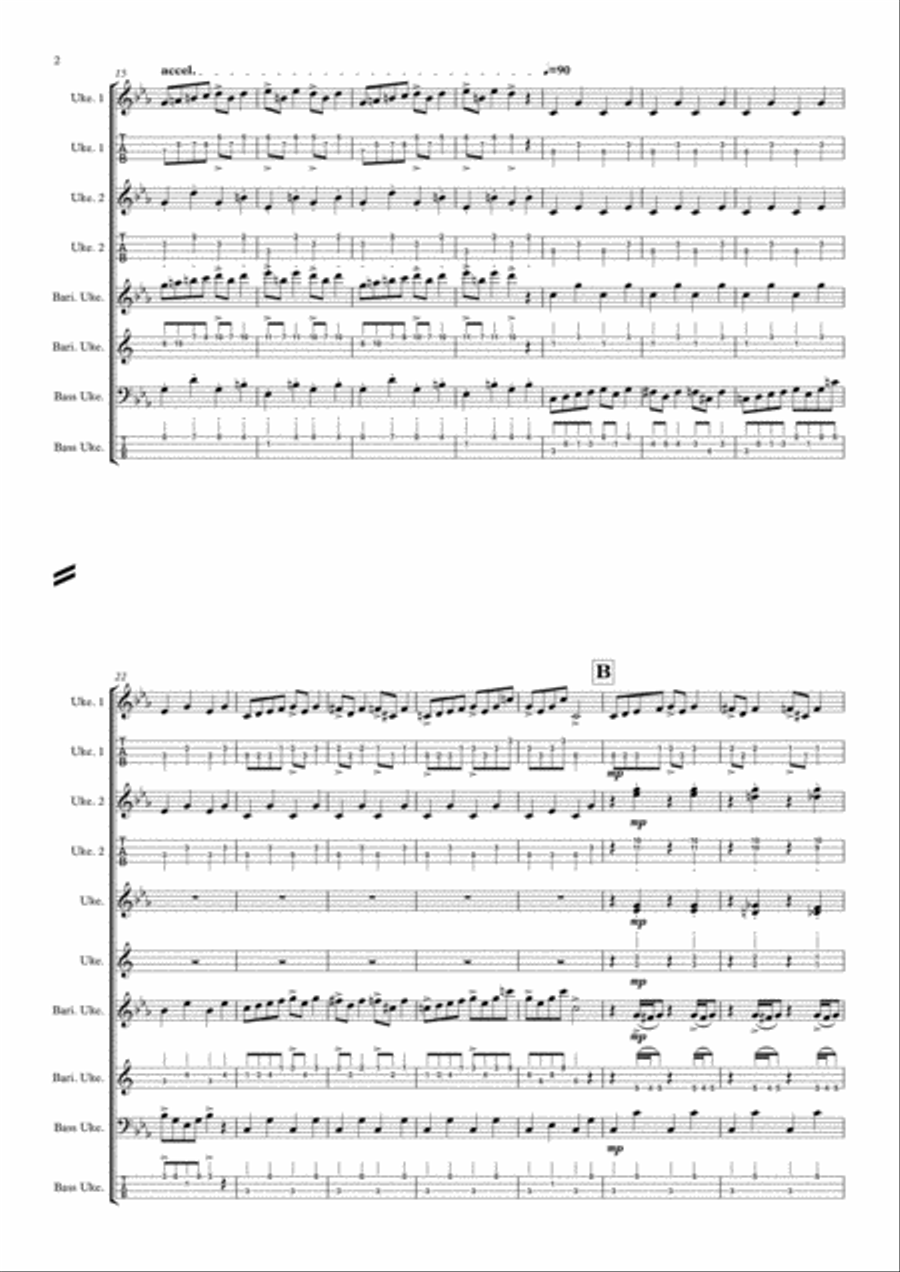 In the Hall of the Mountain King- Ukulele Ensemble Choir scores gallery preview page 2