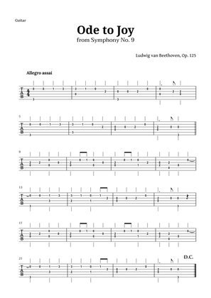 Ode to Joy by Beethoven for Guitar Tab