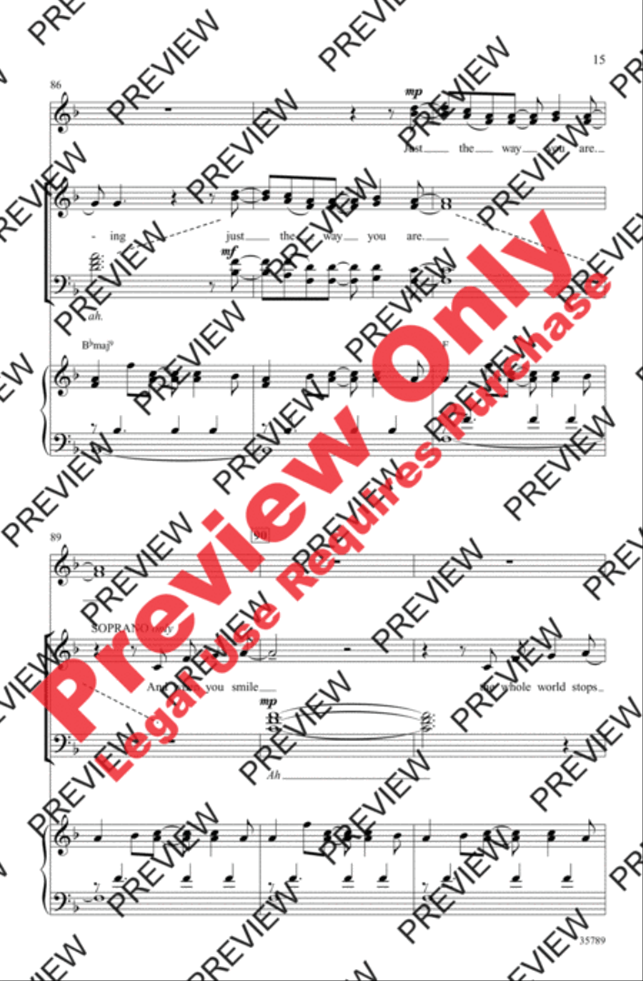 Just the Way You Are (Amazing) 4-Part scores gallery preview page 15