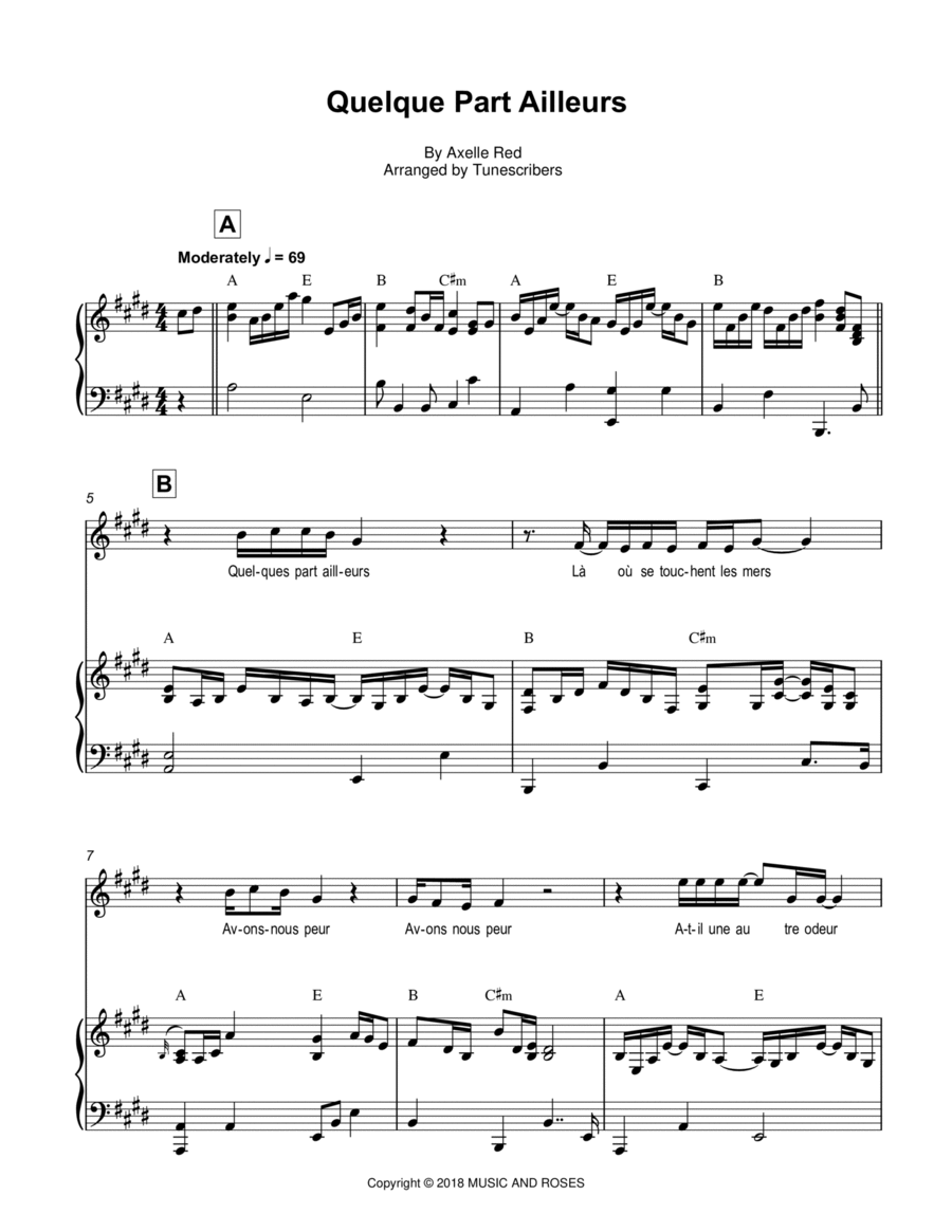 Quelque Part Ailleurs Voice scores gallery preview page 1