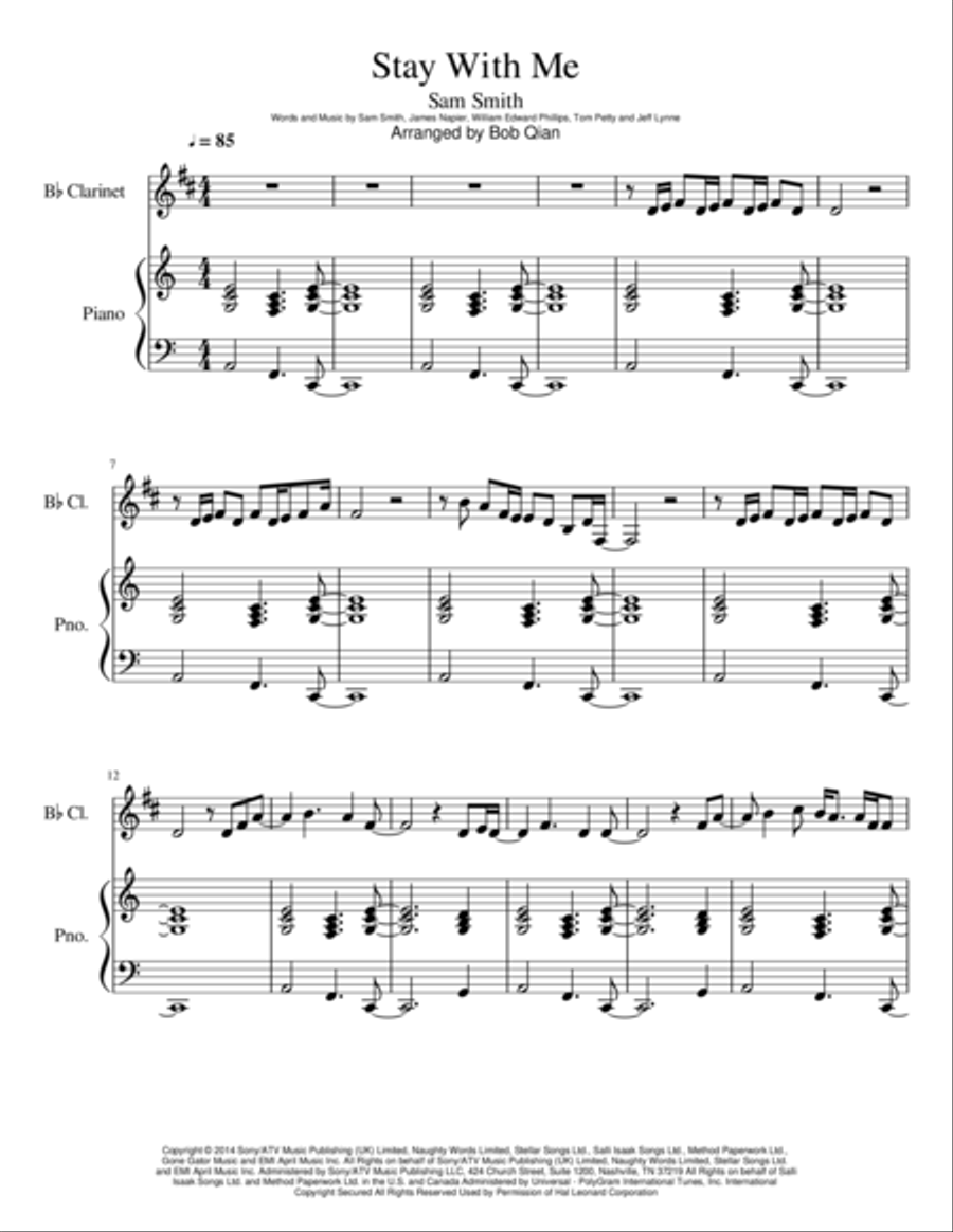 Stay With Me Woodwind Duet scores gallery preview page 1