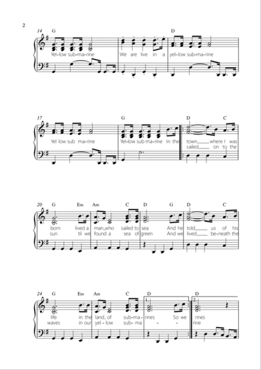 Yellow Submarine Small Ensemble scores gallery preview page 2