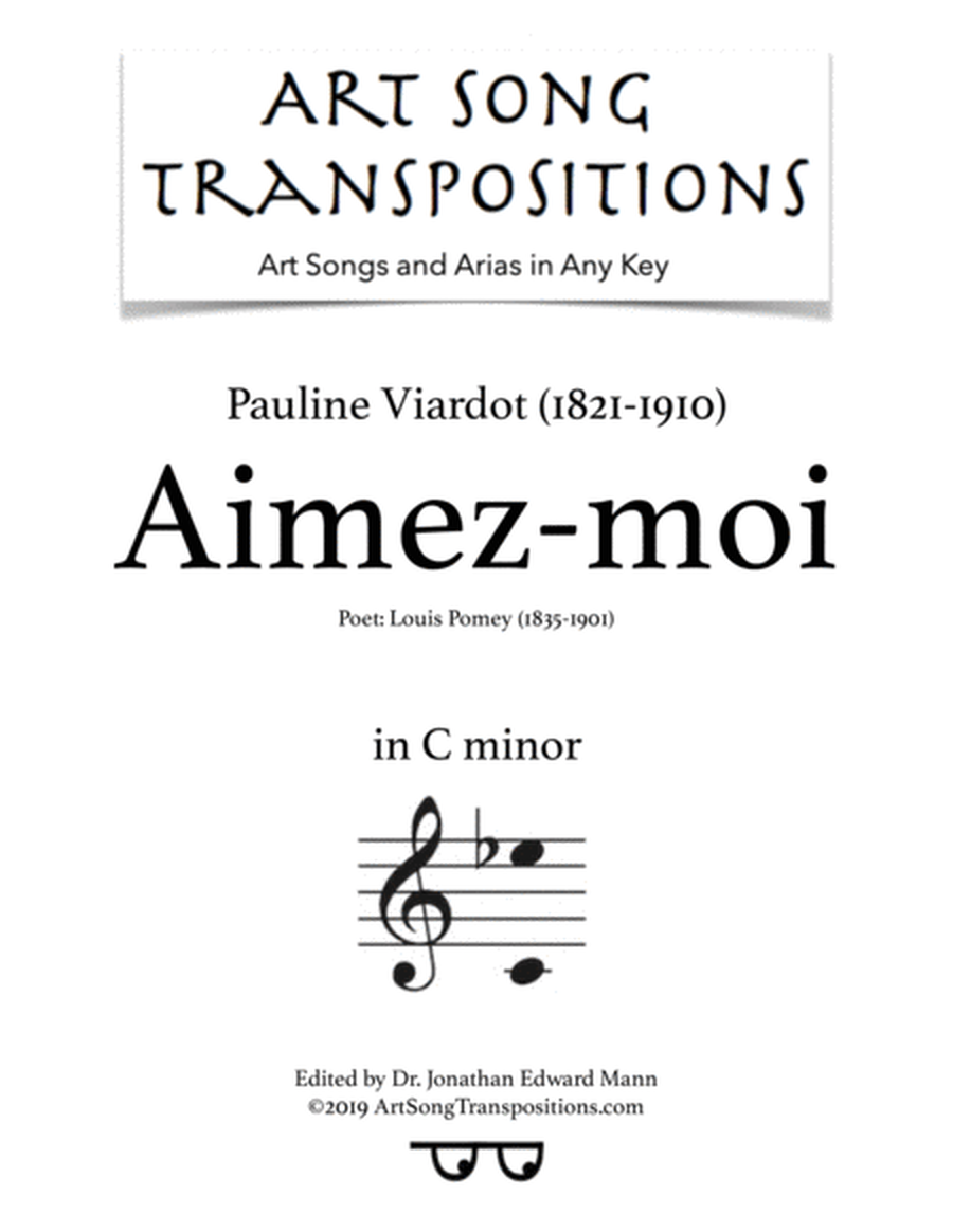 VIARDOT: Aimez-moi (transposed to C minor)