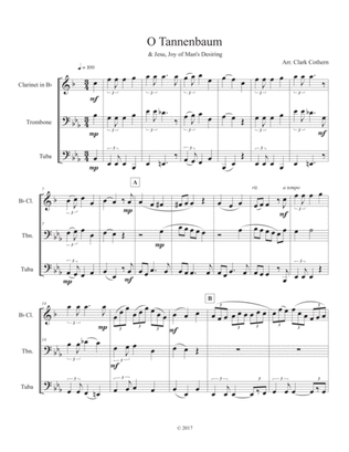O Tannenbaum (Clarinet in Bb, Trombone, Tuba)
