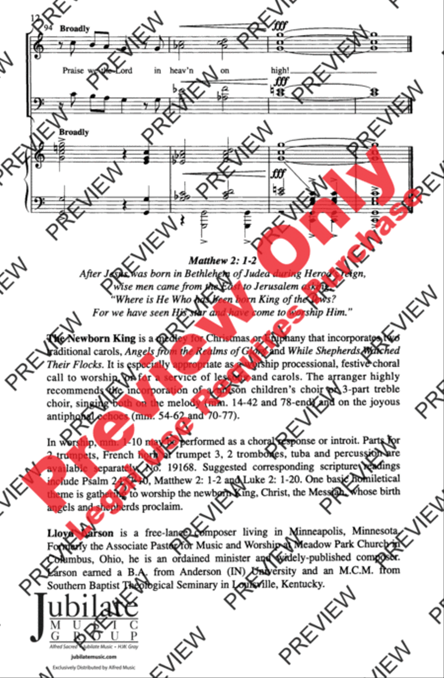 The Newborn King The Newborn King 4-Part scores gallery preview page 12
