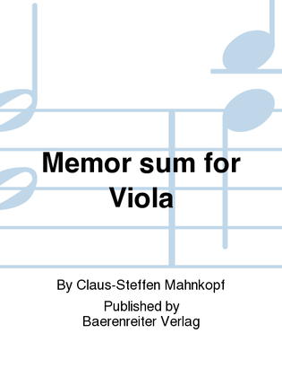 Book cover for Memor sum for Viola