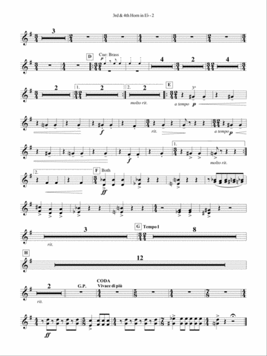 Third Suite (I. March, II. Waltz, III. Rondo): (World Part) 3rd Horn in E-flat Concert Band scores gallery preview page 2