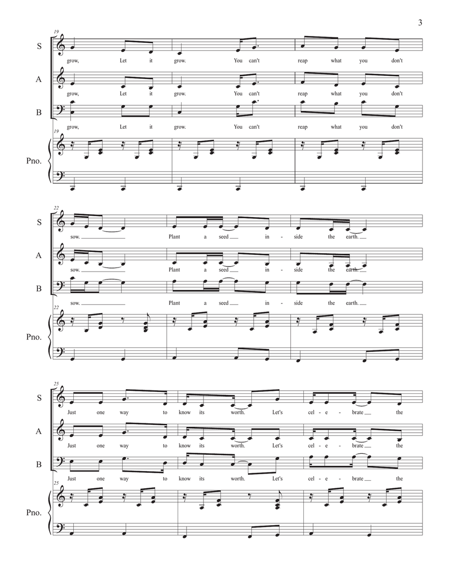 Let It Grow (Celebrate The World) 3-Part scores gallery preview page 3