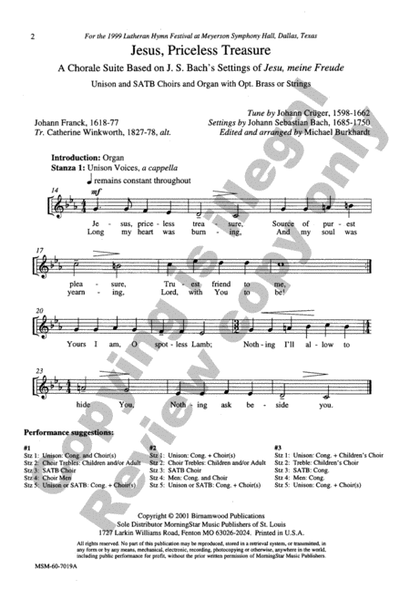 Jesus, Priceless Treasure (Choral Score)