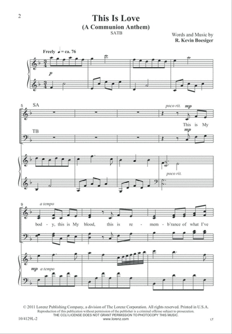 This Is Love 4-Part scores gallery preview page 2