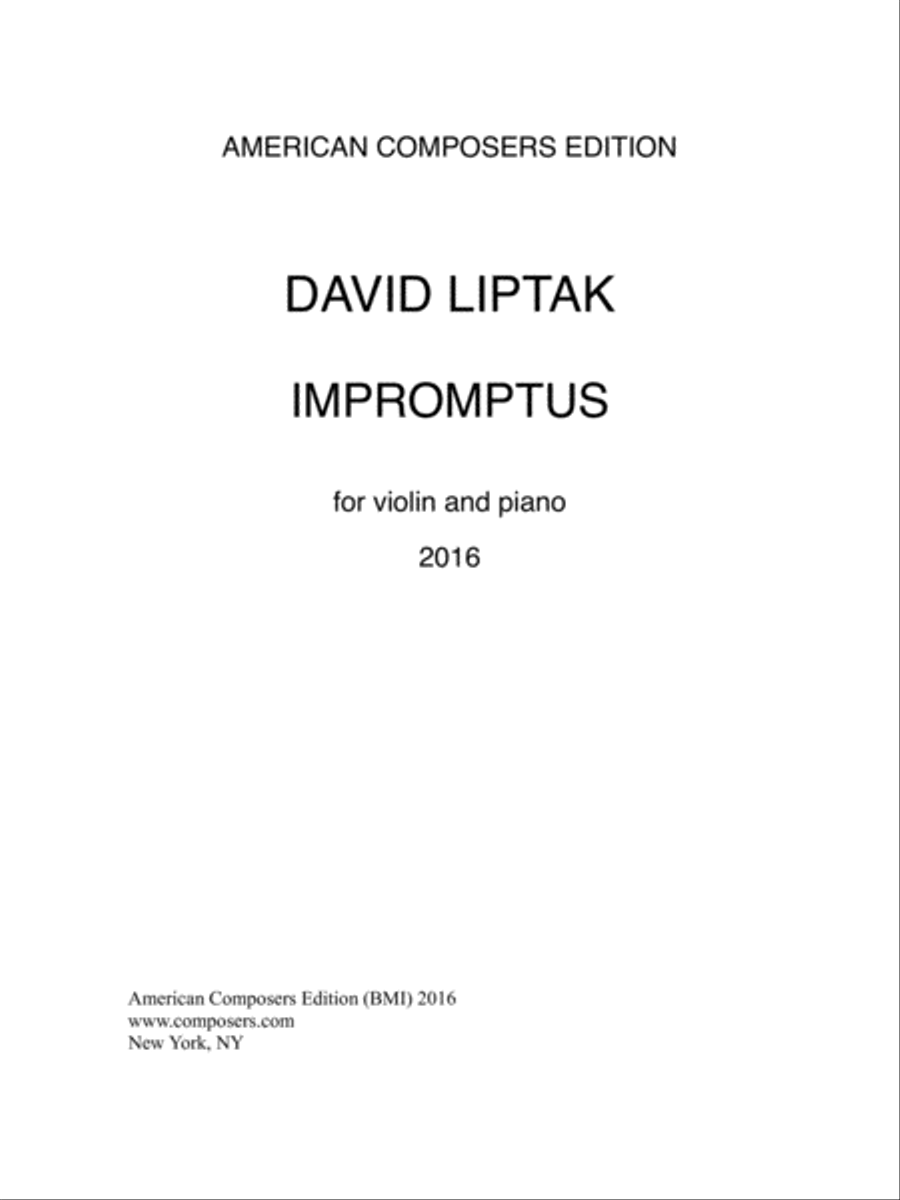 [Liptak] Impromptus Violin Solo scores gallery preview page 3