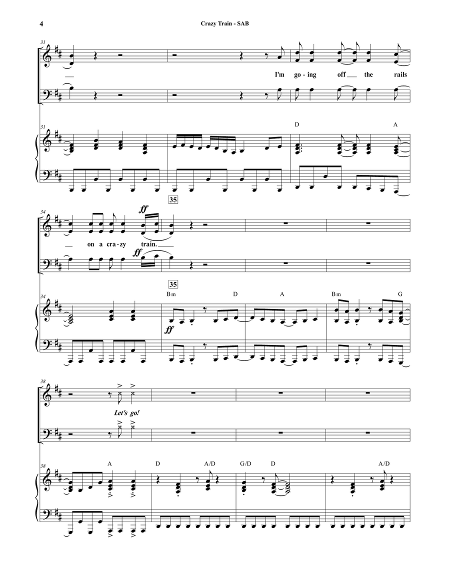 Crazy Train 3-Part scores gallery preview page 4
