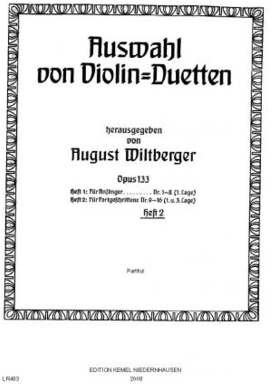 Auswahl von Violin-Duetten, opus 133 String Duet scores gallery preview page 1