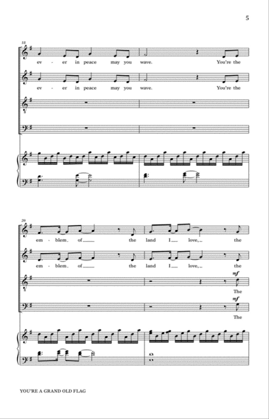 You're A Grand Old Flag You're A Grand Old Flag 4-Part scores gallery preview page 3