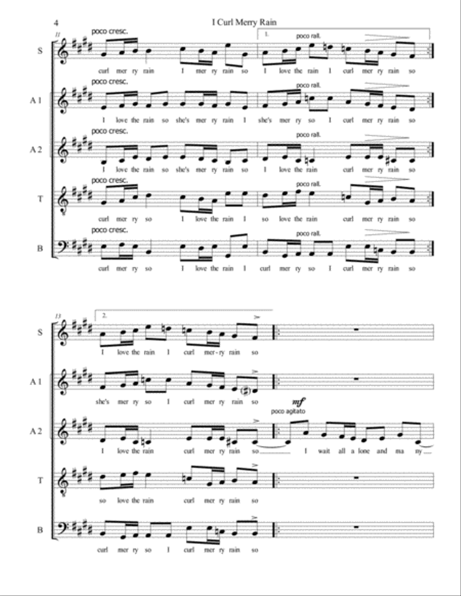 I Curl Merry Rain I Curl Merry Rain Choir scores gallery preview page 4