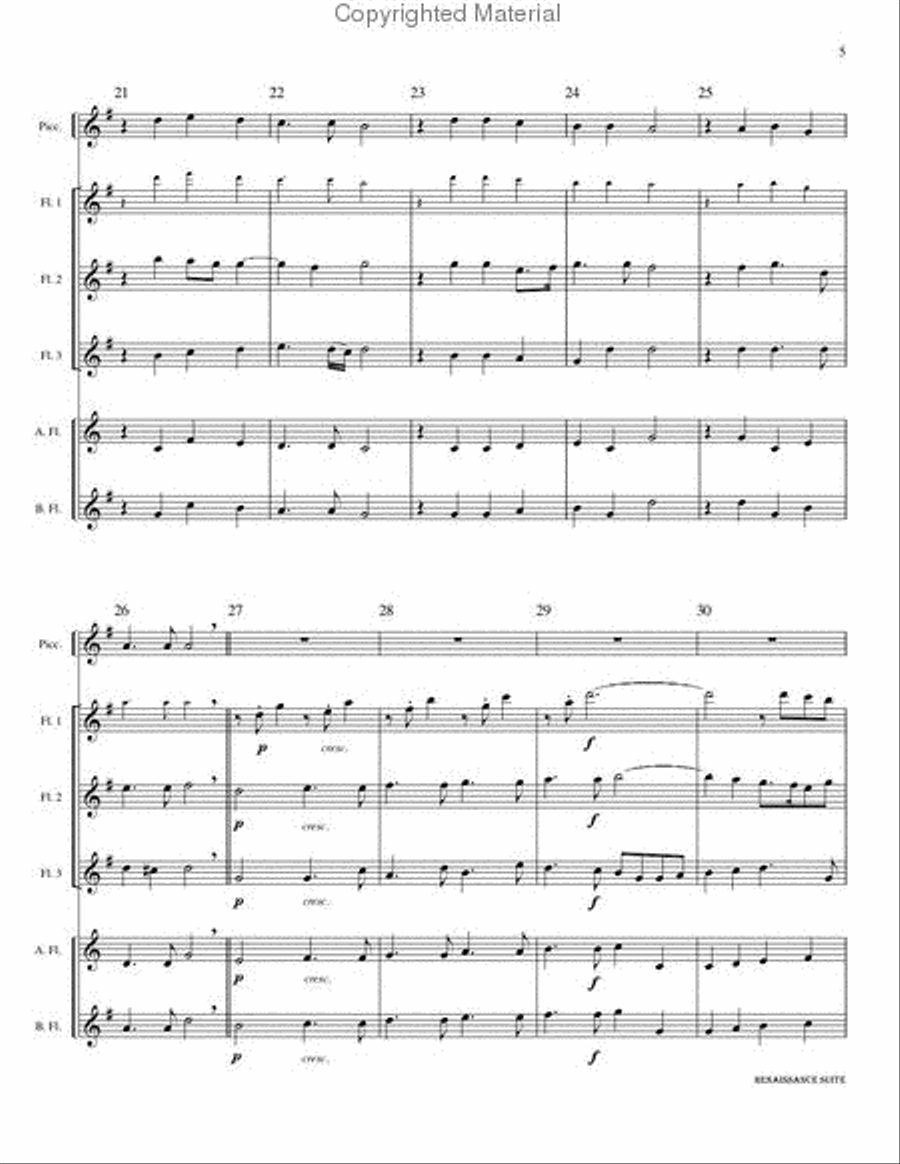 Renaissance Suite Flute Choir scores gallery preview page 5