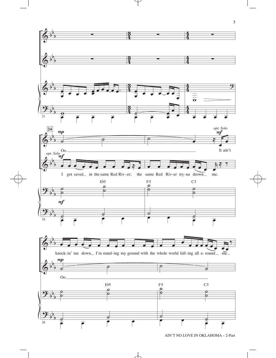 Ain't No Love In Oklahoma (from Twisters) (arr. Cristi Cary Miller) 2-Part scores gallery preview page 4