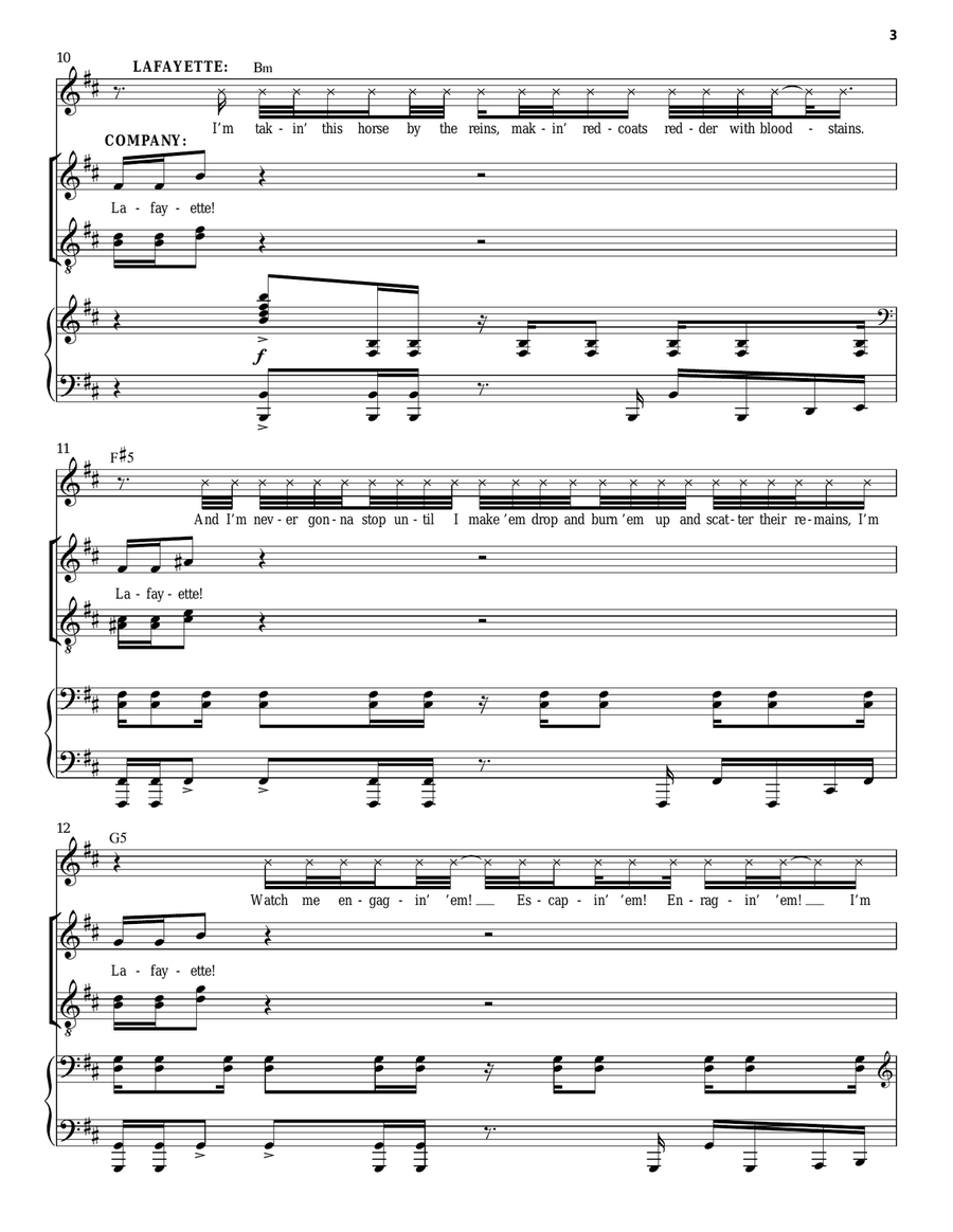 Guns And Ships (from Hamilton) Voice scores gallery preview page 3