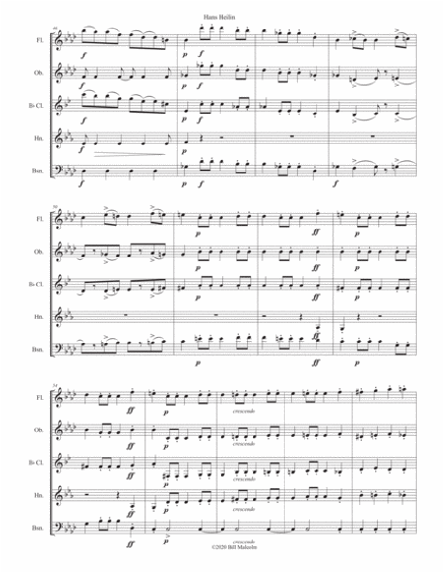 Hans Heiling Overture Opus 80 Woodwind Quintet scores gallery preview page 4