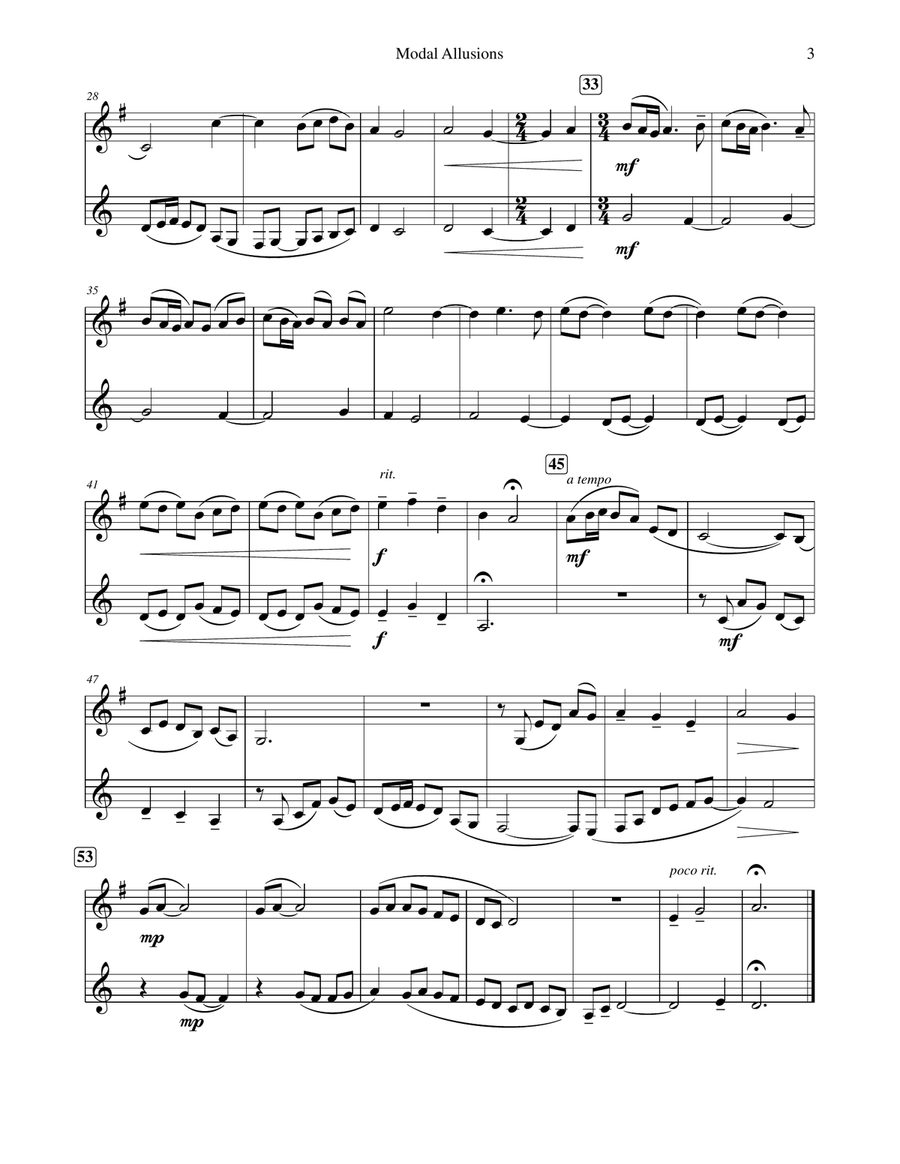 Modal Allusions Clarinet Duet scores gallery preview page 4
