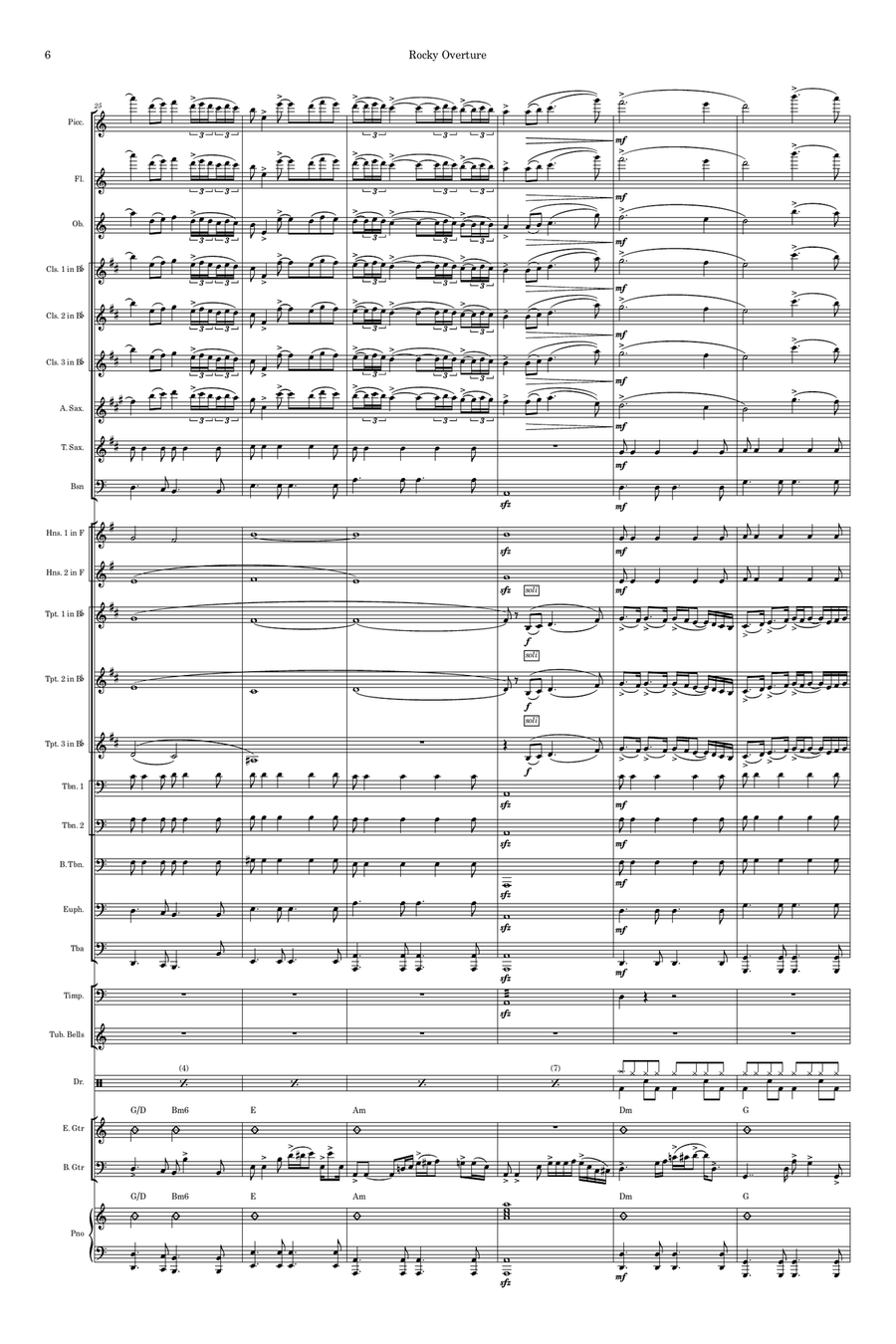 Overture Rocky II Concert Band scores gallery preview page 6