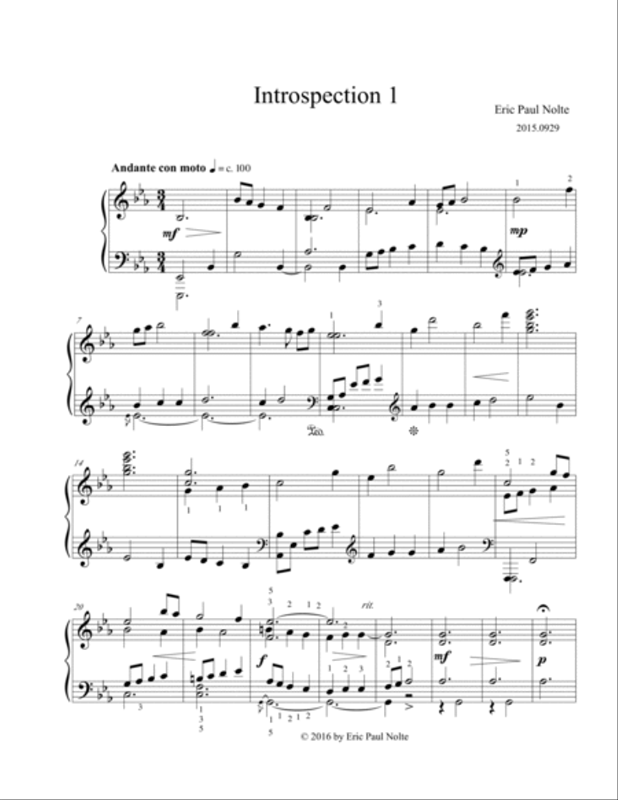 Introspection 1 Piano Solo scores gallery preview page 2