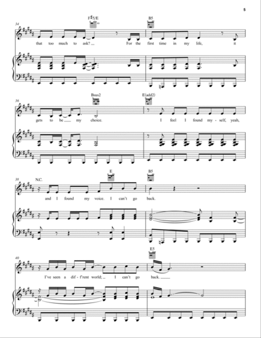 I Can't Go Back (from Pretty Woman: The Musical) Piano, Vocal, Guitar scores gallery preview page 5