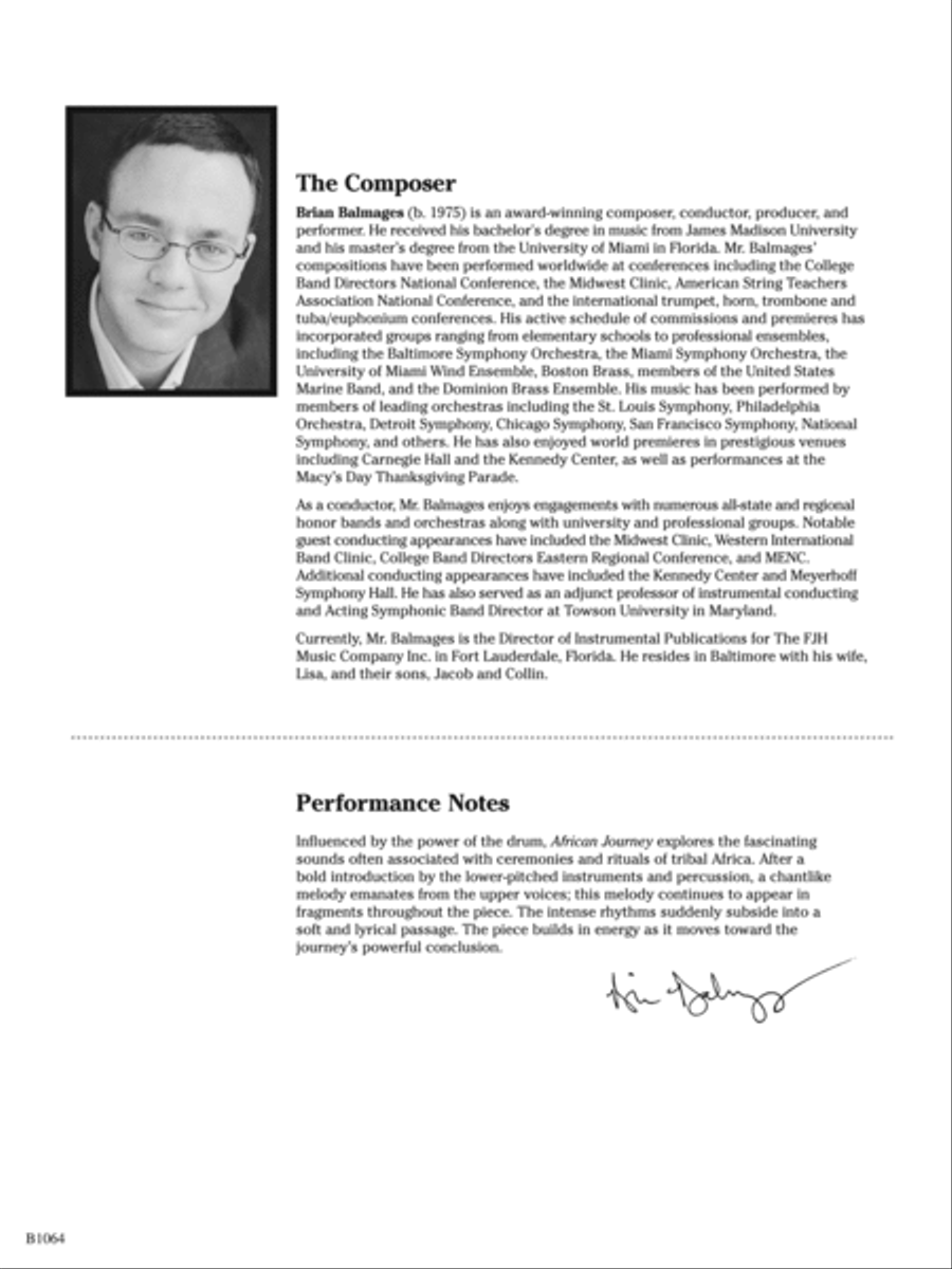 African Journey: Score African Journey: Score Concert Band scores gallery preview page 2