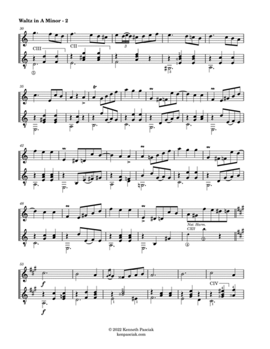 Waltz in A Minor, Op. 34 No. 2, for Violin & Guitar