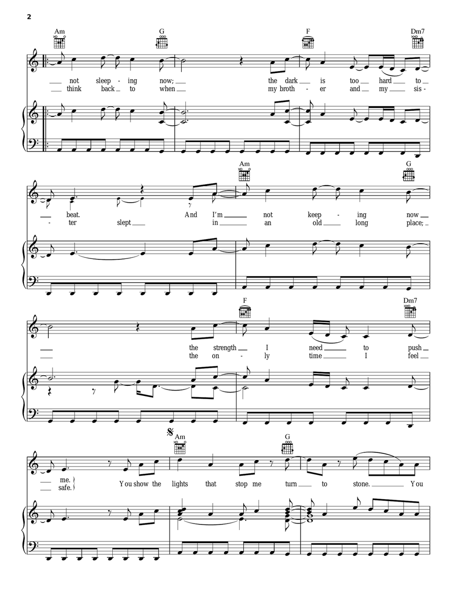 Lights Piano, Vocal, Guitar scores gallery preview page 2