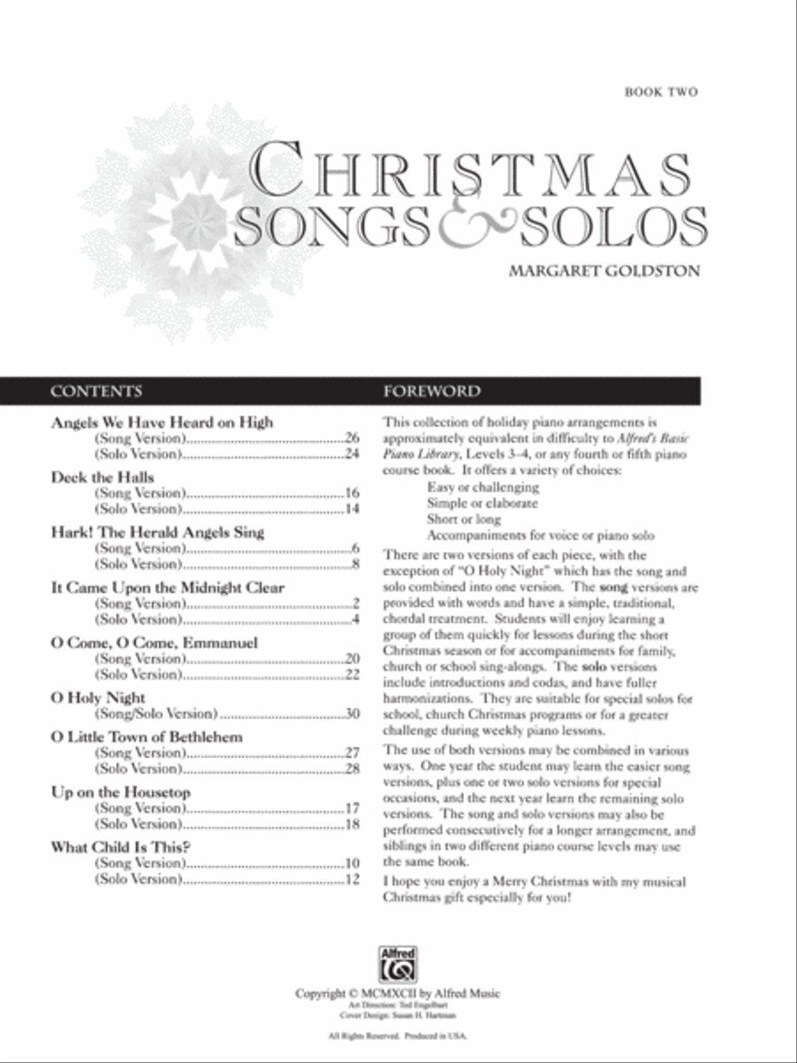 Christmas Songs & Solos, Book 2 Piano Solo scores gallery preview page 2