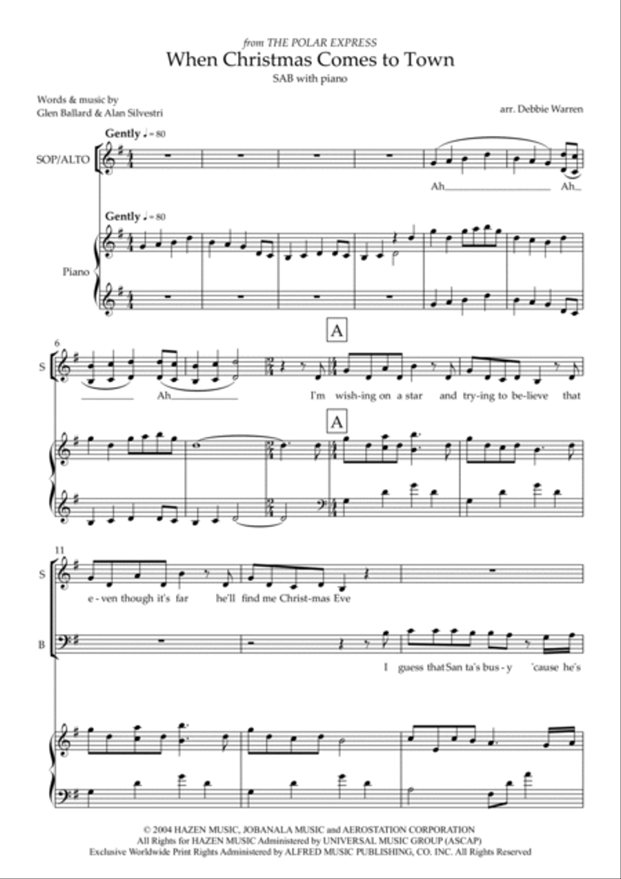 When Christmas Comes To Town 3-Part scores gallery preview page 2