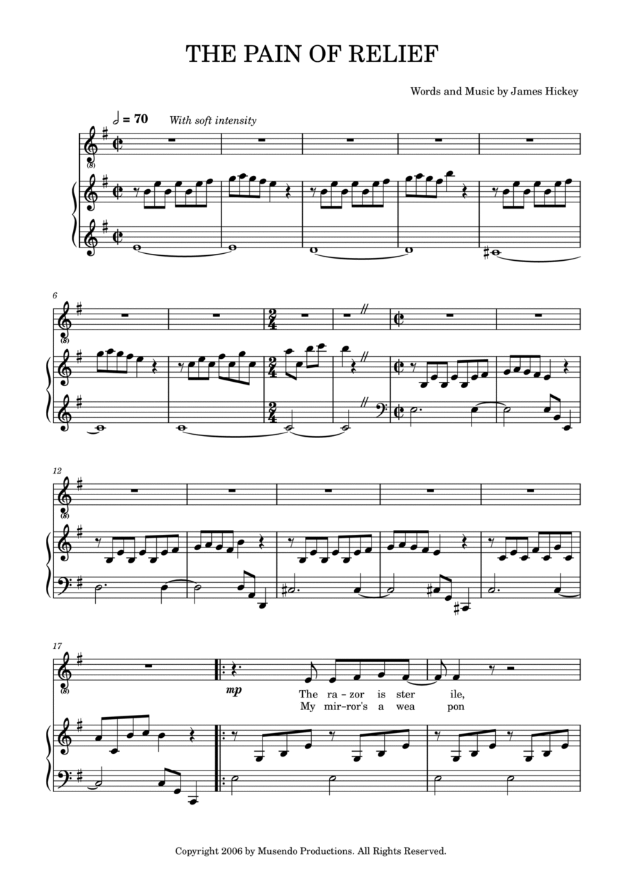 The Pain of Relief Voice scores gallery preview page 1