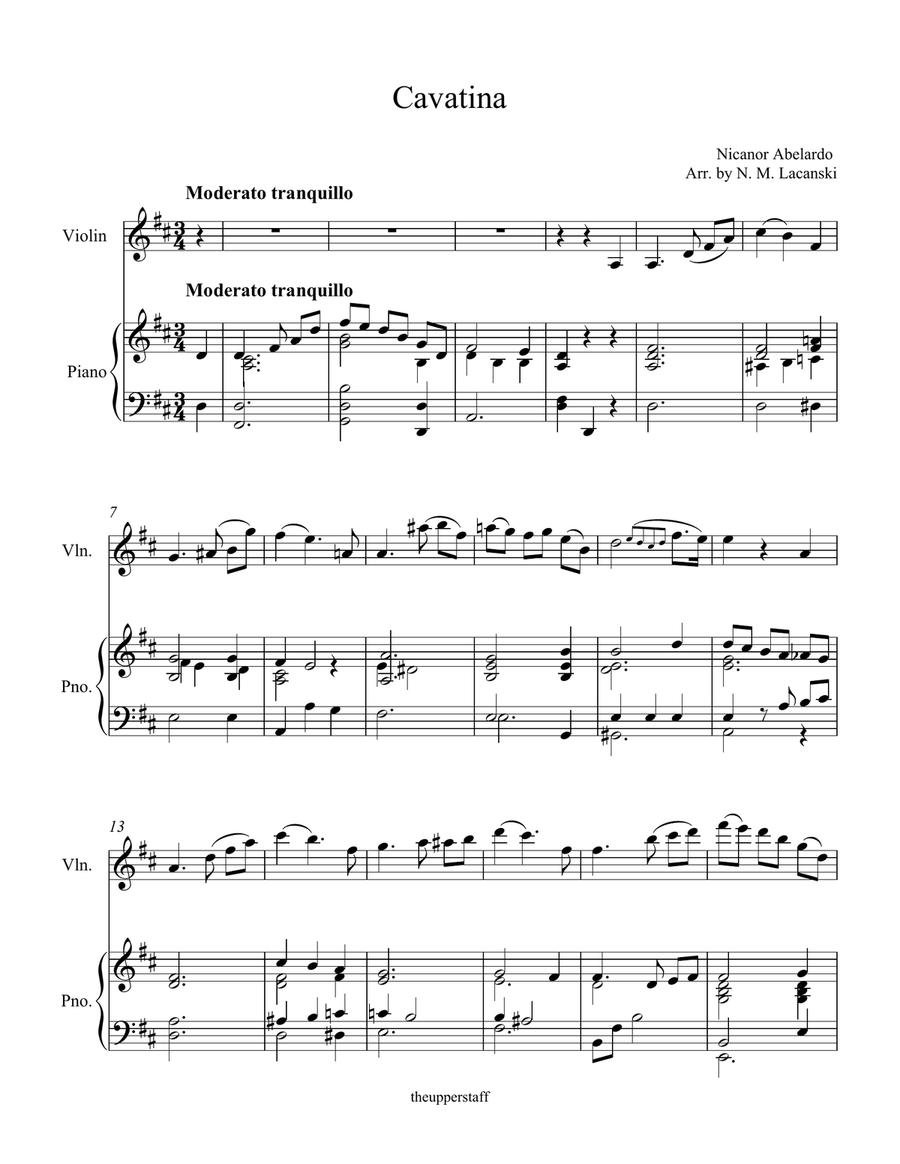 Cavatina Cavatina Violin Solo scores gallery preview page 2