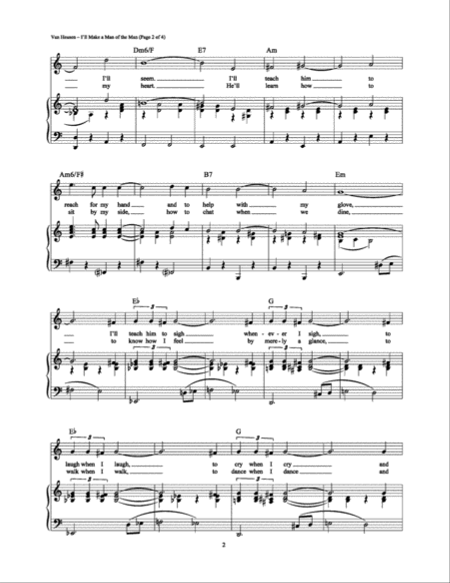 I'll Make a Man of the Man Piano, Vocal, Guitar scores gallery preview page 2