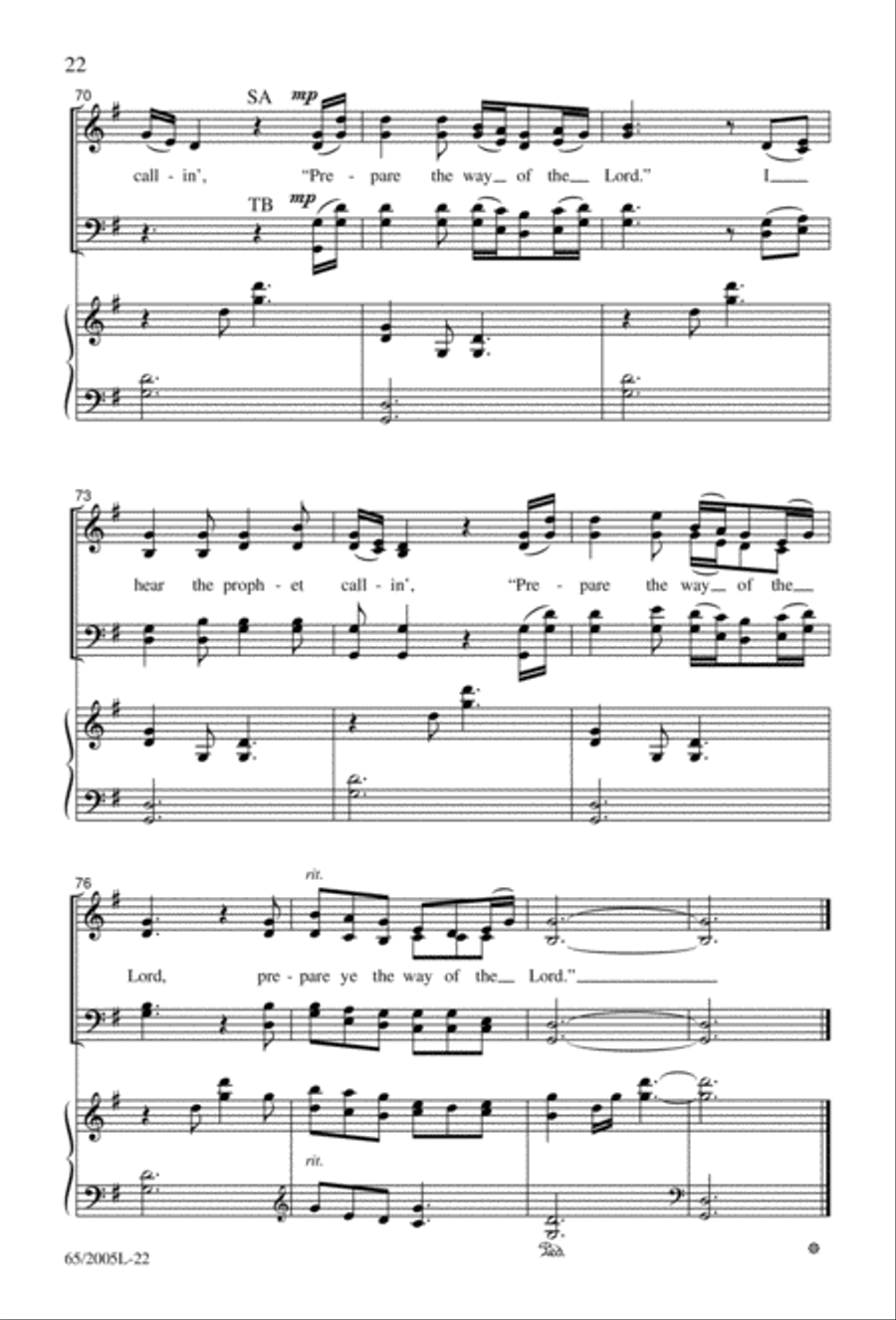 I Hear the Prophet Callin' 4-Part scores gallery preview page 23
