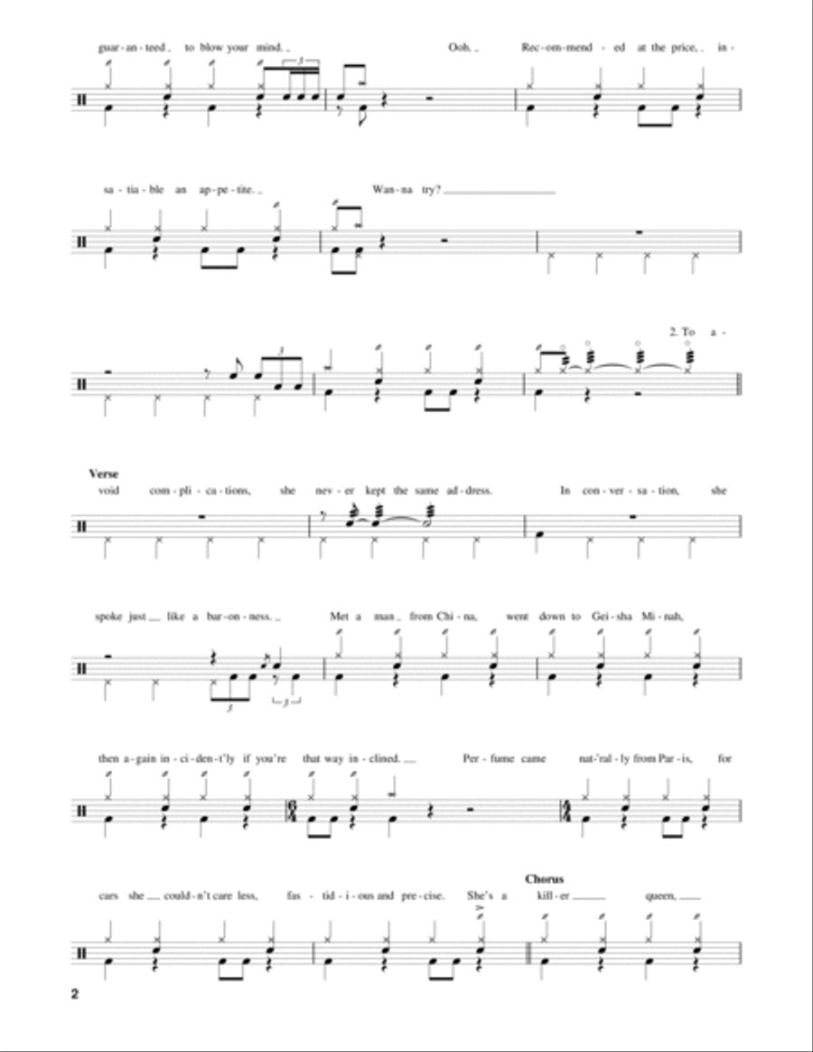 Killer Queen Drum Set scores gallery preview page 2
