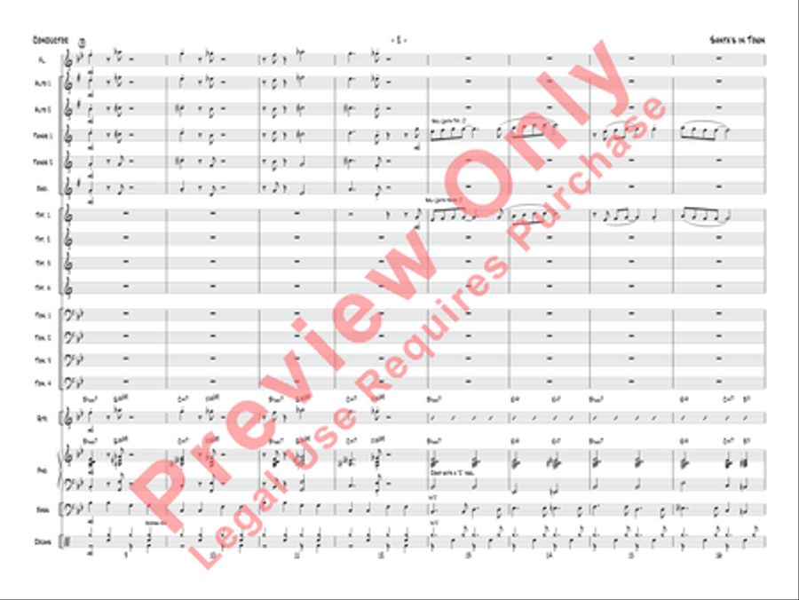 Santa's in Town Santa's in Town Jazz Ensemble scores gallery preview page 5