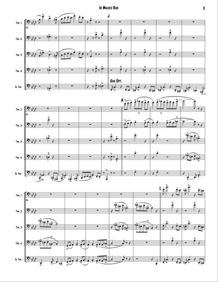 In Walked Bud Brass Quintet scores gallery preview page 5