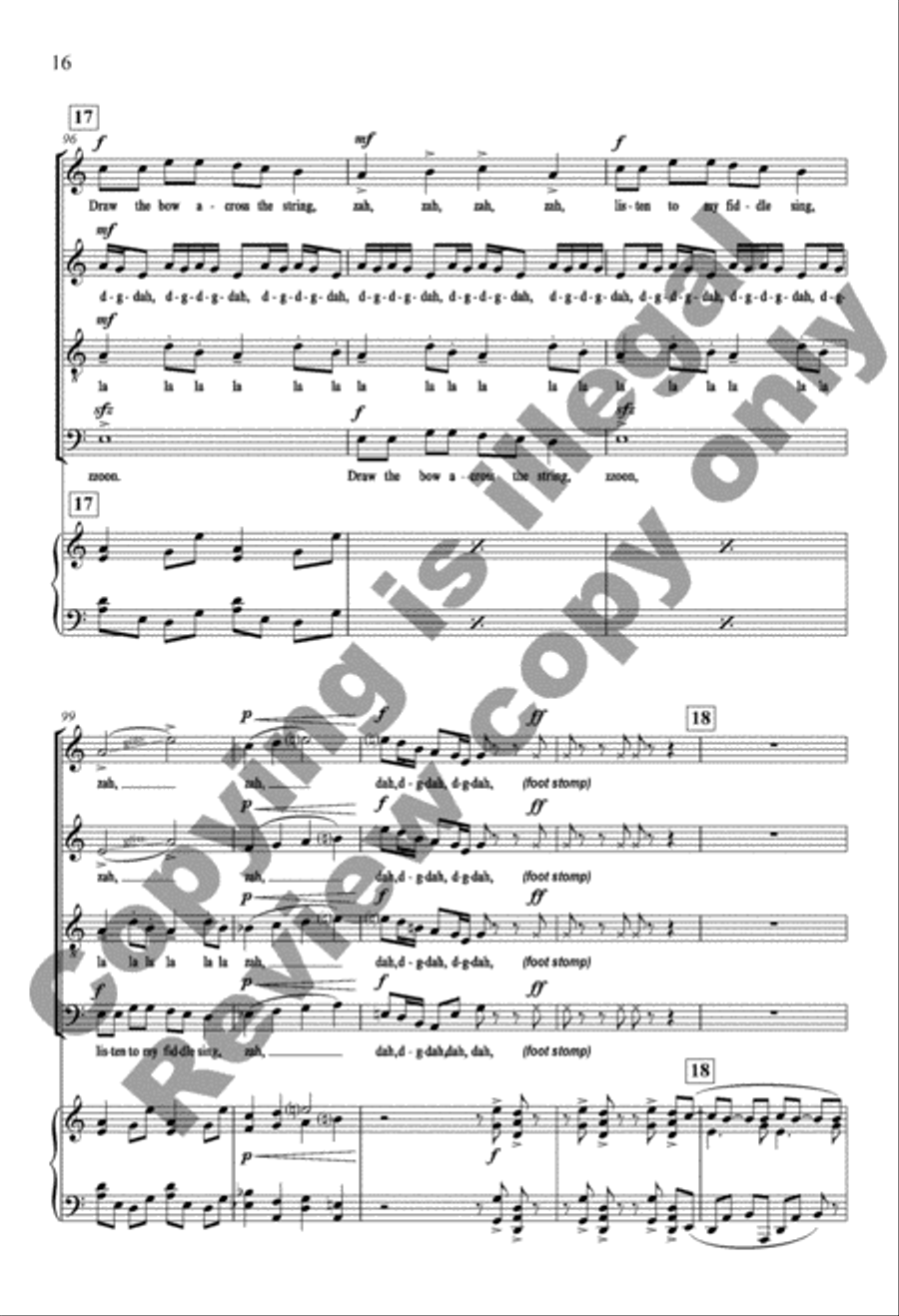 A Hoopla (Choral Score) 4-Part scores gallery preview page 16