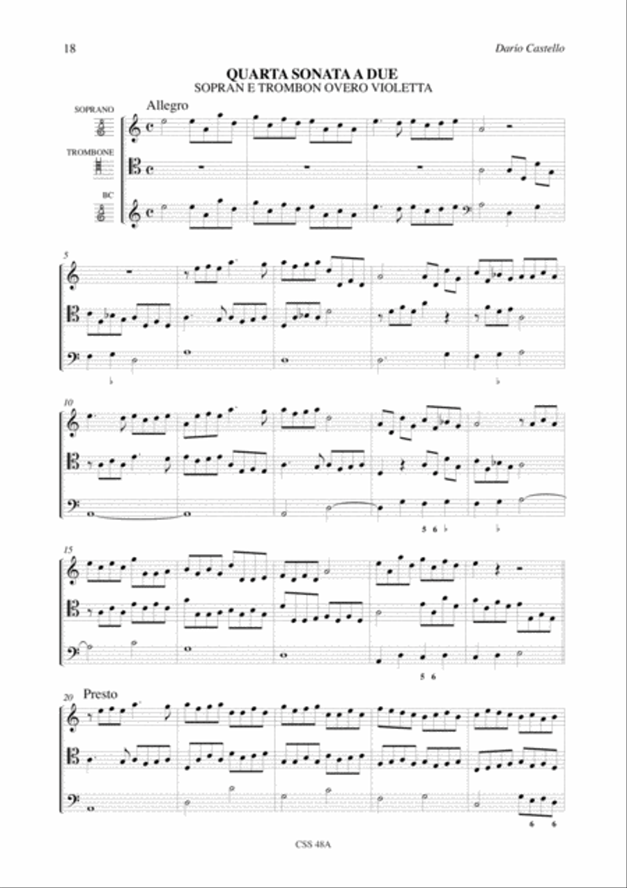 Instrumental Works - Vol. 1: Sonate concertate in stil moderno for two and three-parts and Continuo (Venezia, 1629) 3-Part scores gallery preview page 6