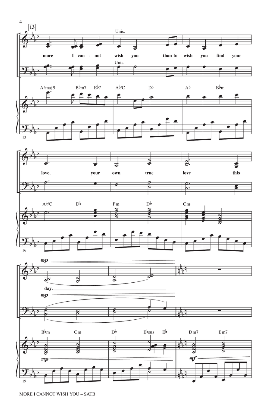 More I Cannot Wish You by Frank Loesser 4-Part - Digital Sheet Music page 2