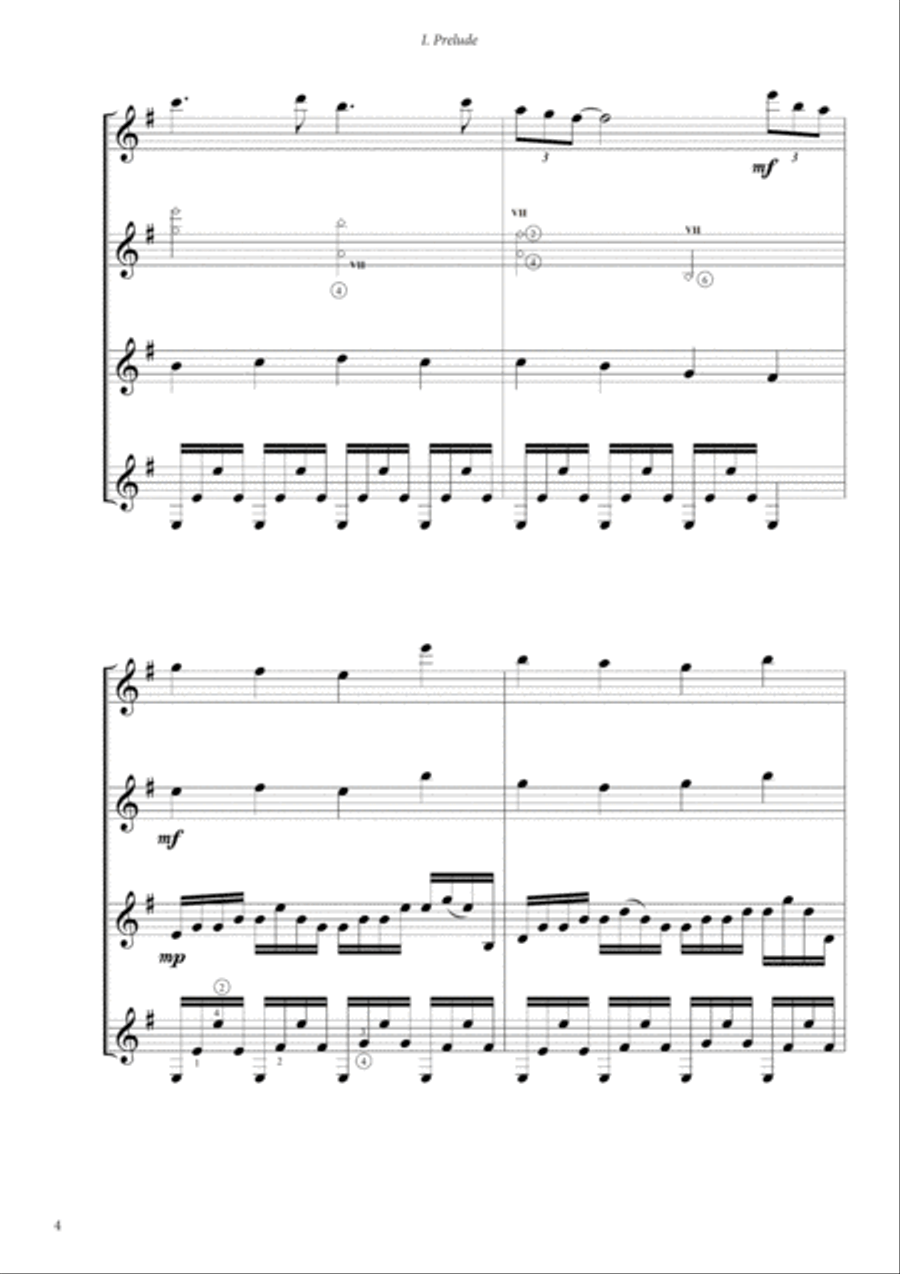 Suite for Guitars Quartet Classical Guitar scores gallery preview page 4