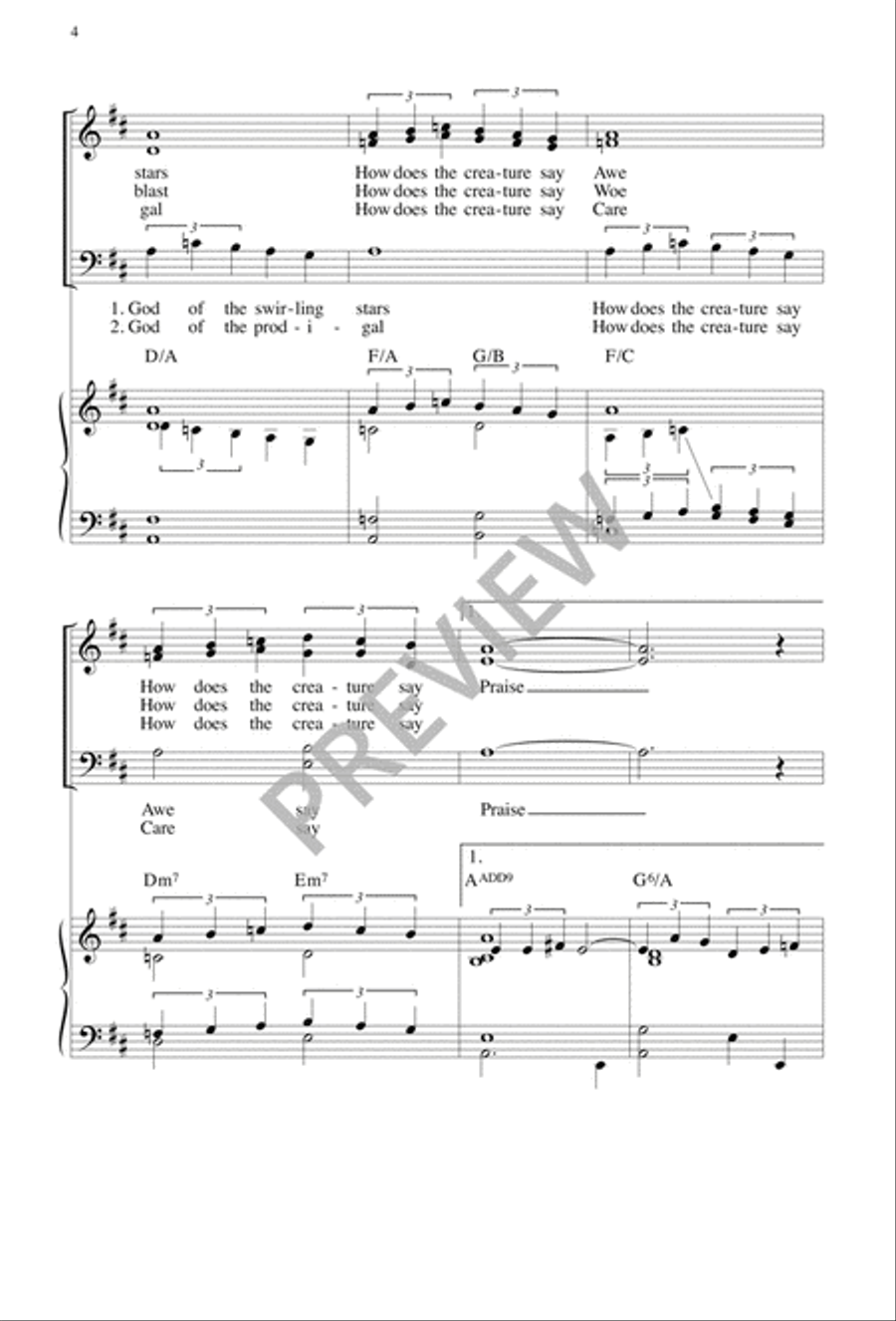 God of the Sparrow God of the Sparrow 4-Part scores gallery preview page 3