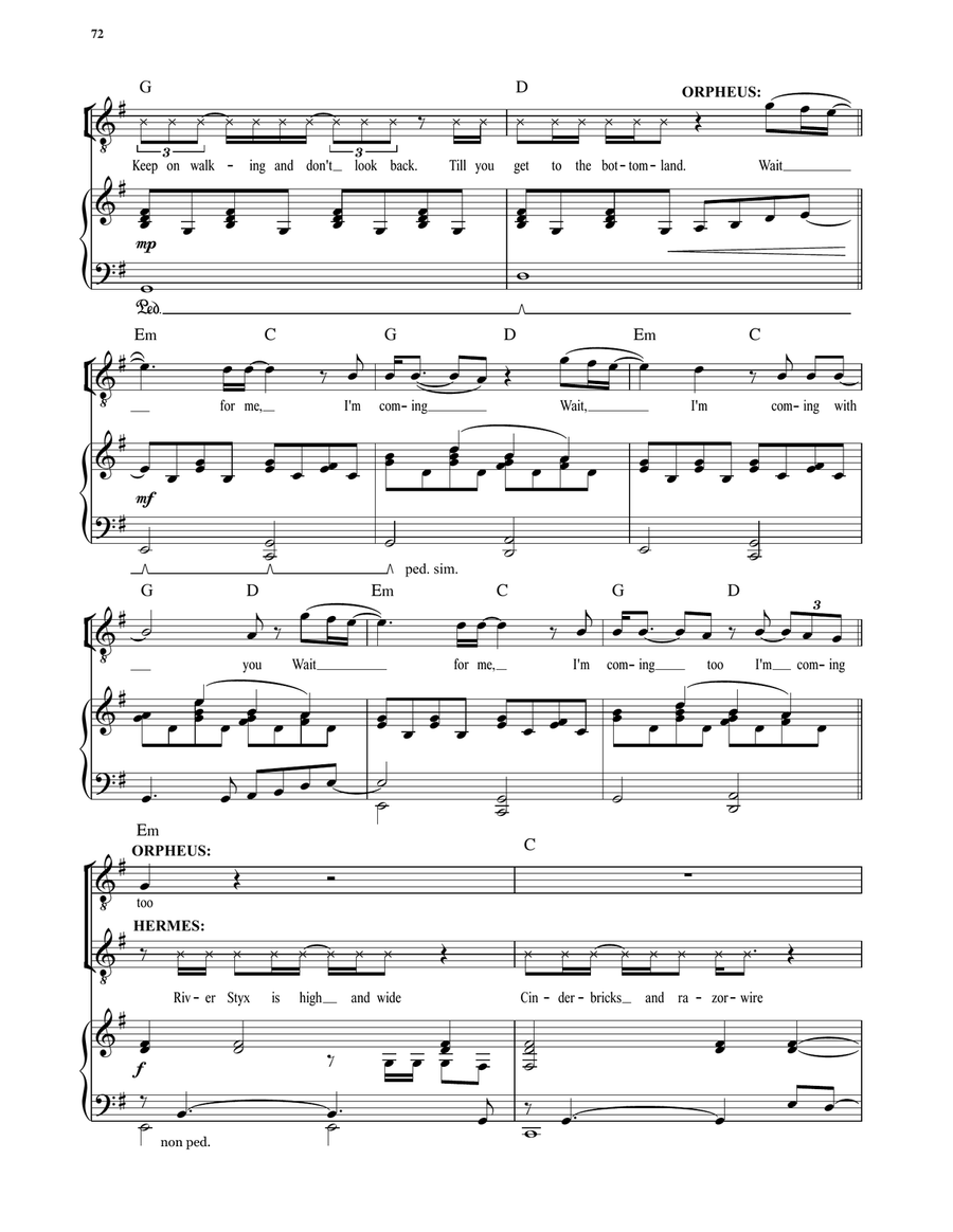 Wait For Me (from Hadestown) Voice scores gallery preview page 2