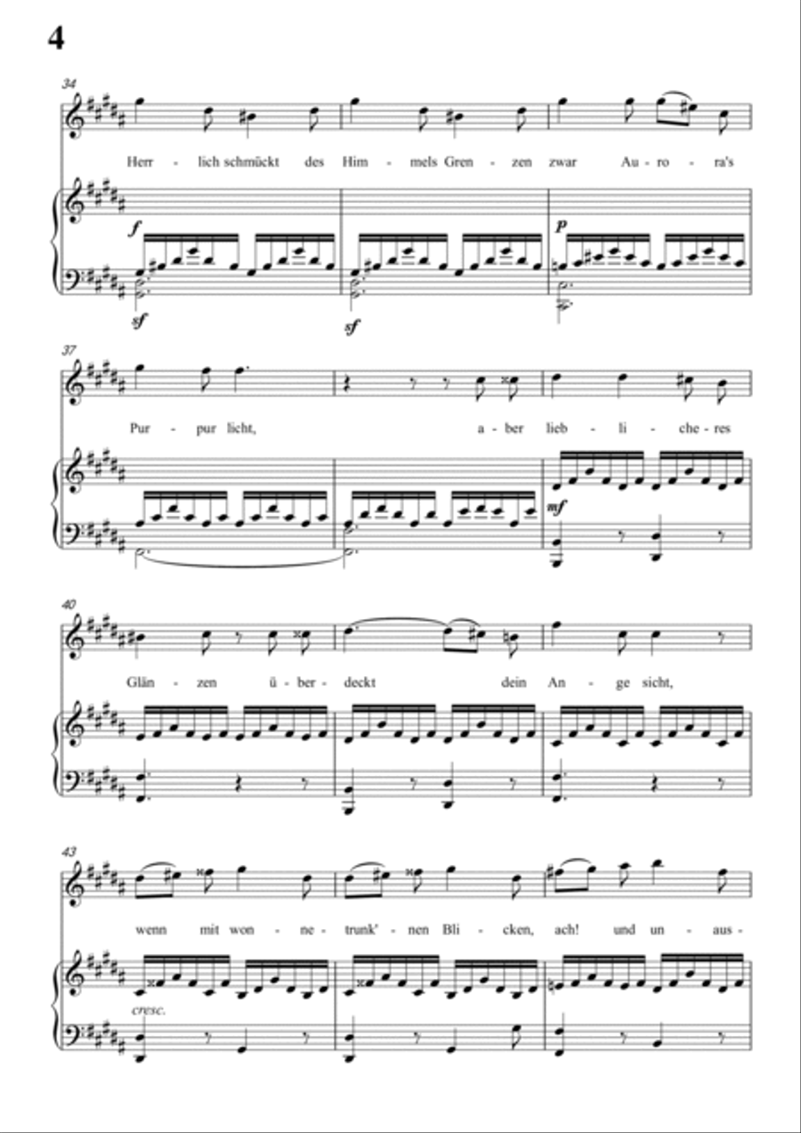 Schubert-Als ich sie errothen sah in B for Vocal and Piano Voice scores gallery preview page 5